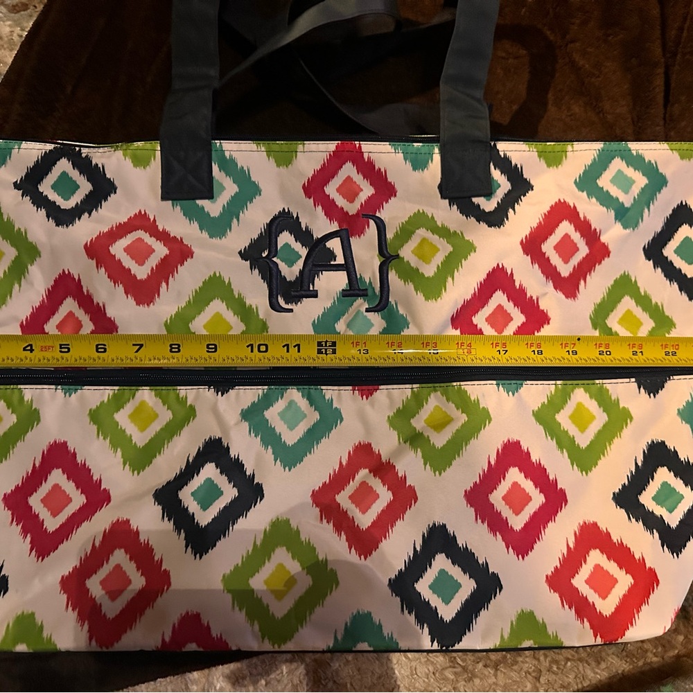 Thirty-one Expandable Patterned Tote Bag with letter A